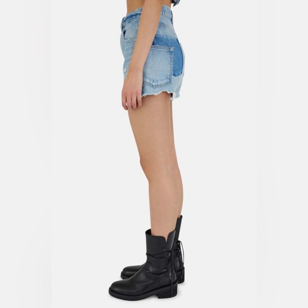 NWOT Moussy MV Mckendree Denim Shorts Women's Light Blue 25 cutoffs japan pocket - Picture 4 of 8